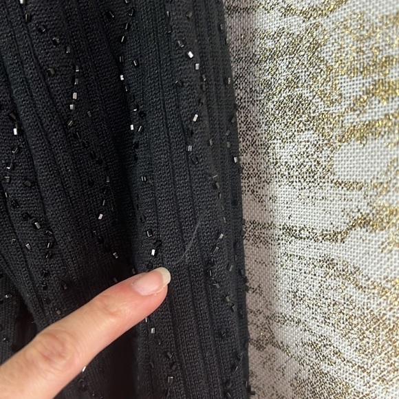 Talbots Petites Black Sequins 100% Silk Sweater Size S - Picture 13 of 15